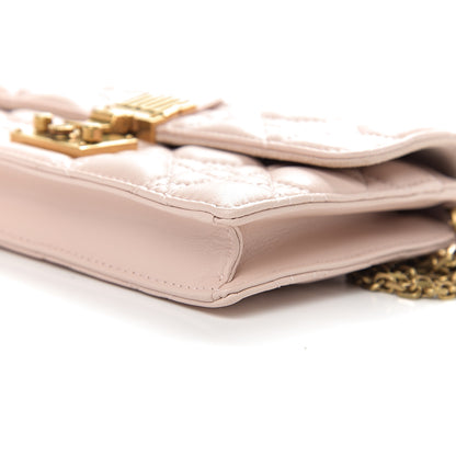 Christian Dior Lambskin Cannage Dioraddict Wallet on Chain Clutch Rose Poudre 8 of 10
