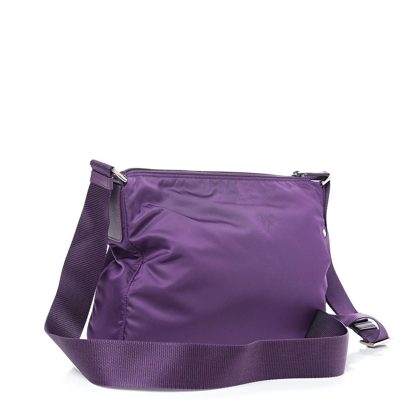 Nylon Vela Saffiano Flat Messenger Bag Ciclamino