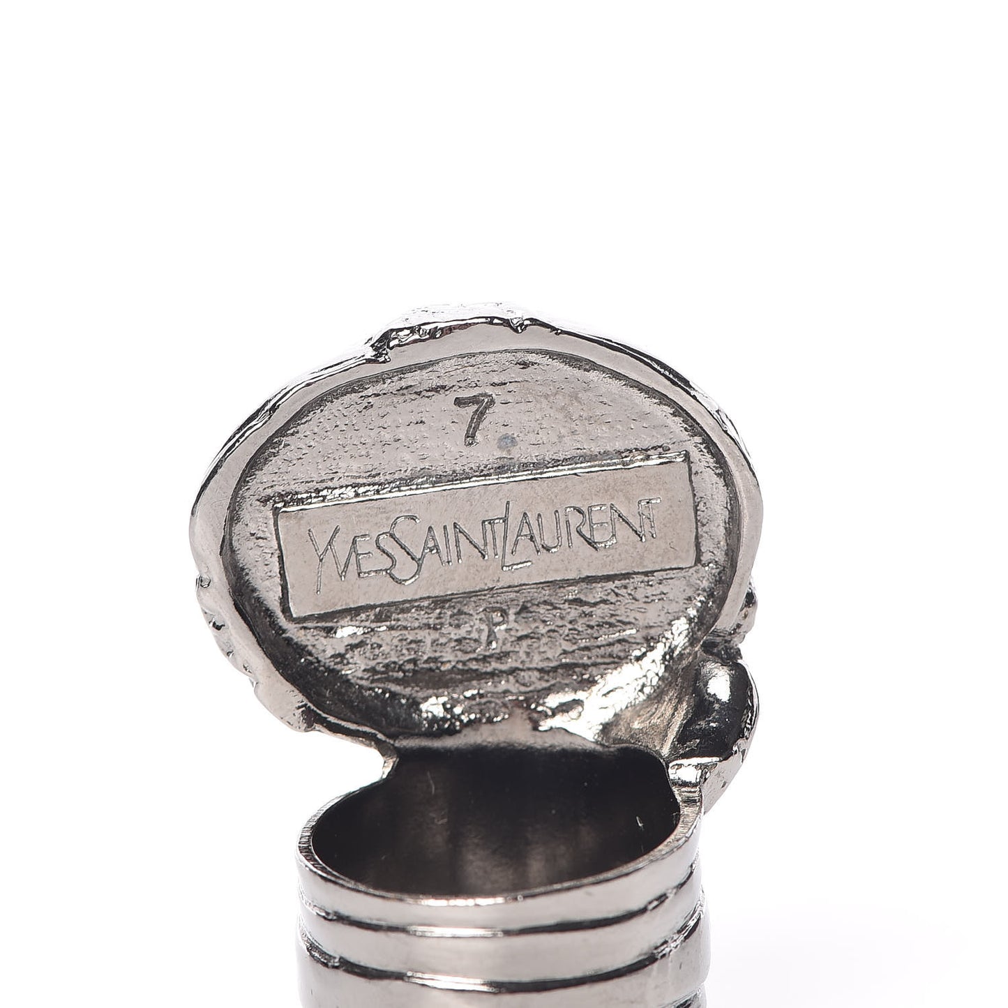 Glass Cabochon Arty Ovale Ring 7 Black Cipria