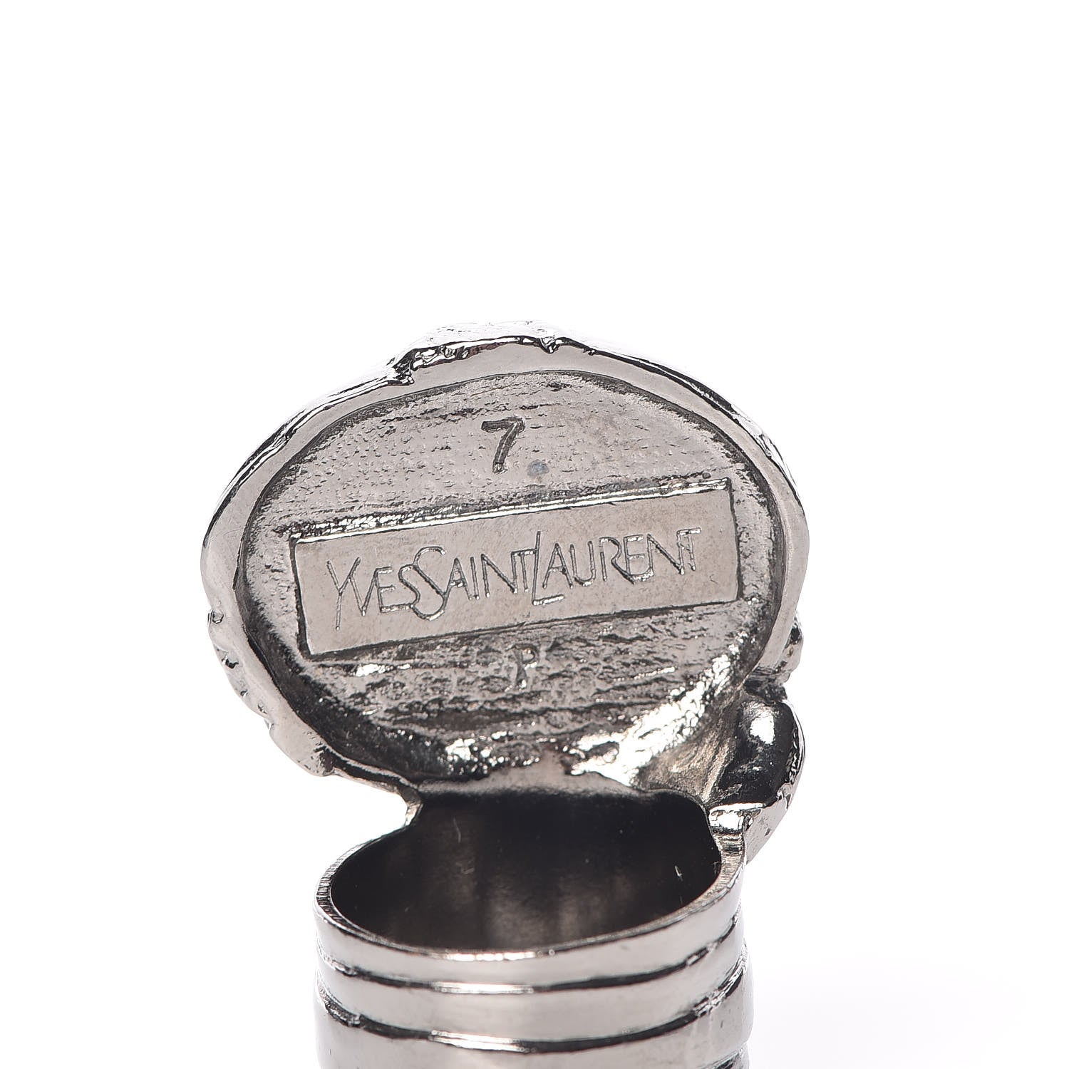 Saint Laurent Glass Cabochon Arty Ovale Ring 7 Black Cipria 5 of 6