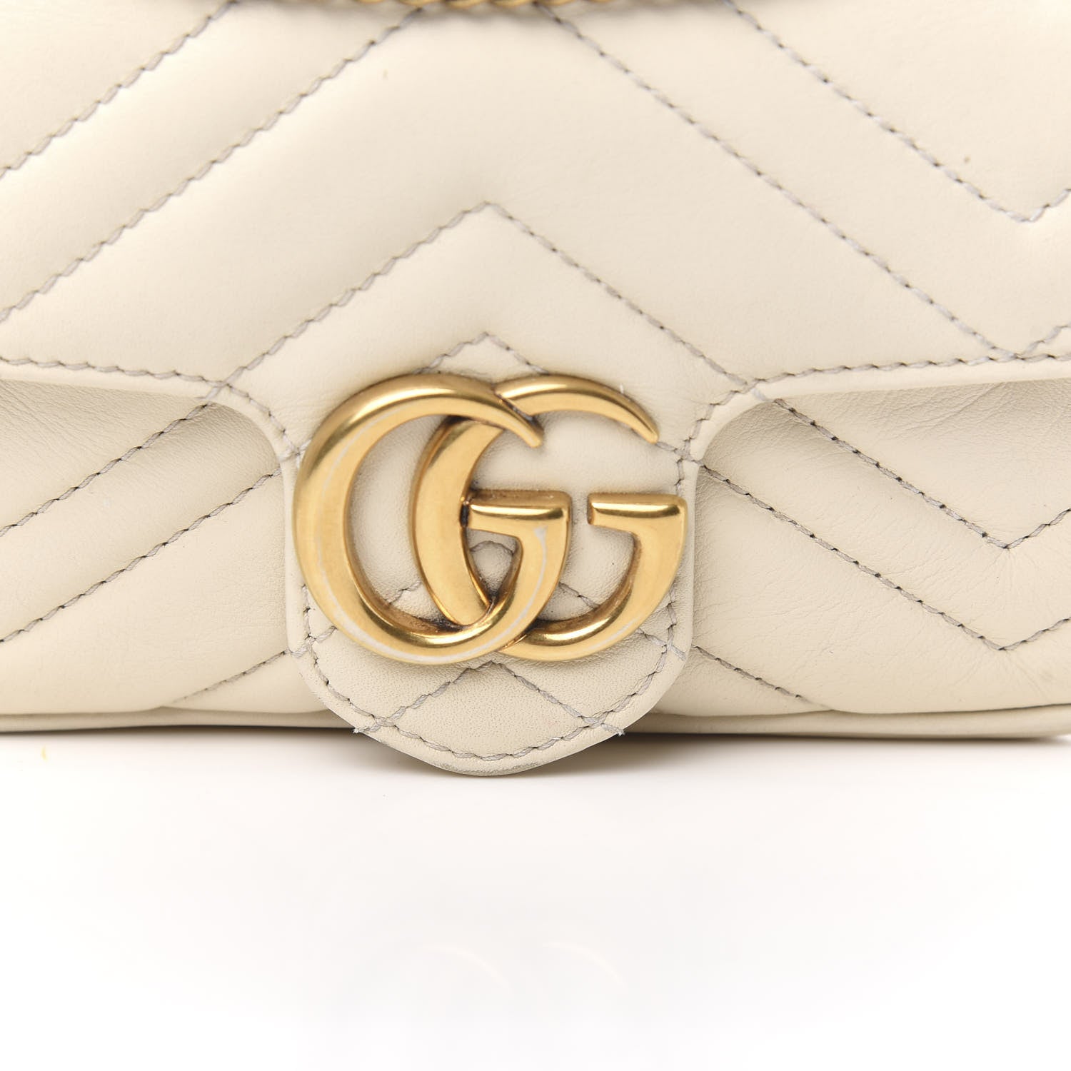 Gucci Calfskin Matelasse Super Mini GG Marmont Shoulder Bag White 13 of 13