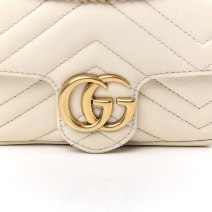 Gucci Calfskin Matelasse Super Mini GG Marmont Shoulder Bag White 13 of 13
