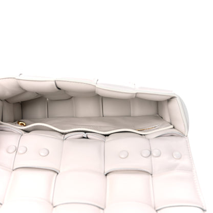 Bottega Veneta Lambskin Maxi Intreccio Padded Chain Cassette Crossbody Bag White 5 of 8