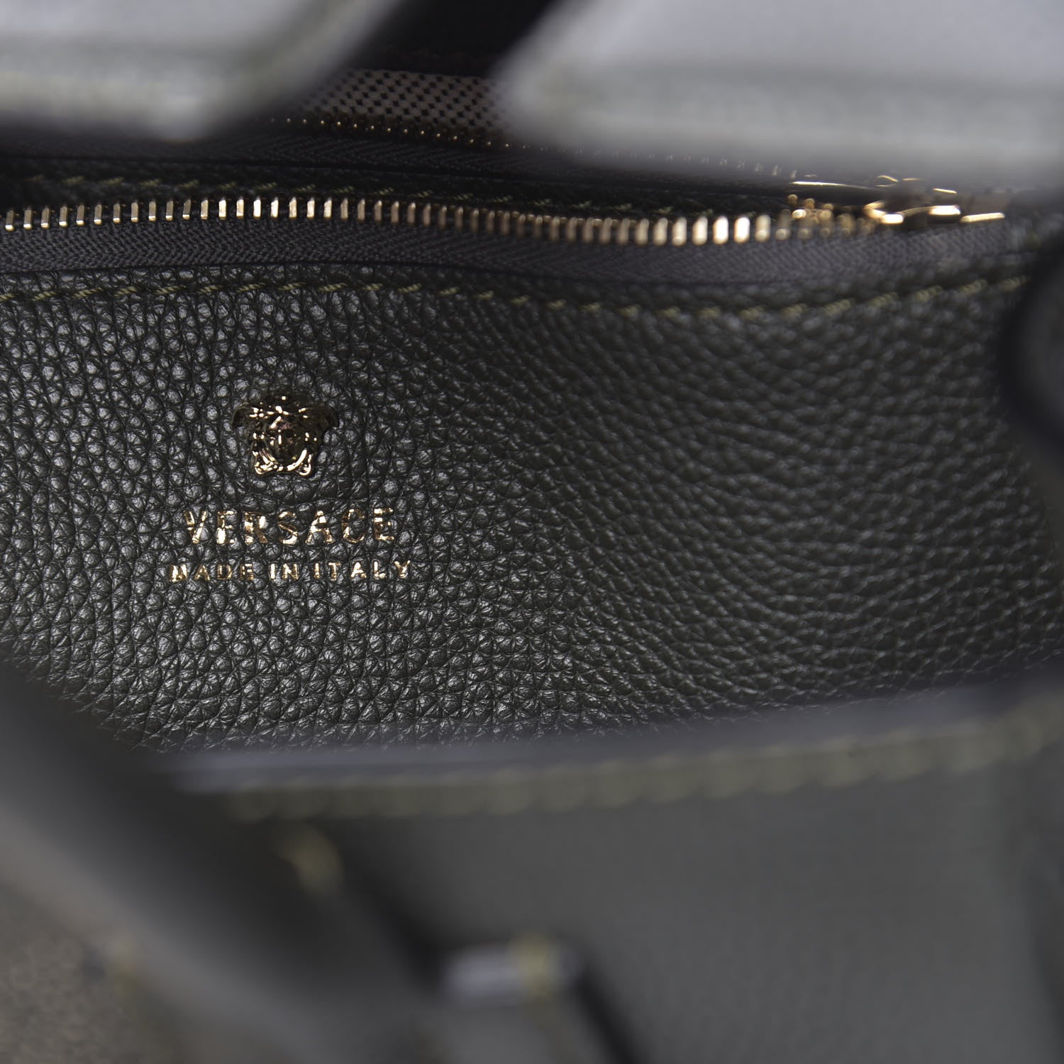 Versace Calfskin Medium Palazzo Empire Bag Verde Scuro Black 6 of 10