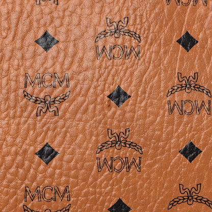 MCM Visetos Medium Stark Wristlet Pouch Cognac Black 10 of 11