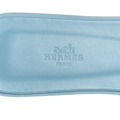 Hermes Epsom Oran Sandals 40 Bleu Littoral 8 of 10