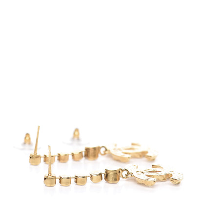 Chanel CC Crystal Drop Earrings Gold 3 of 4