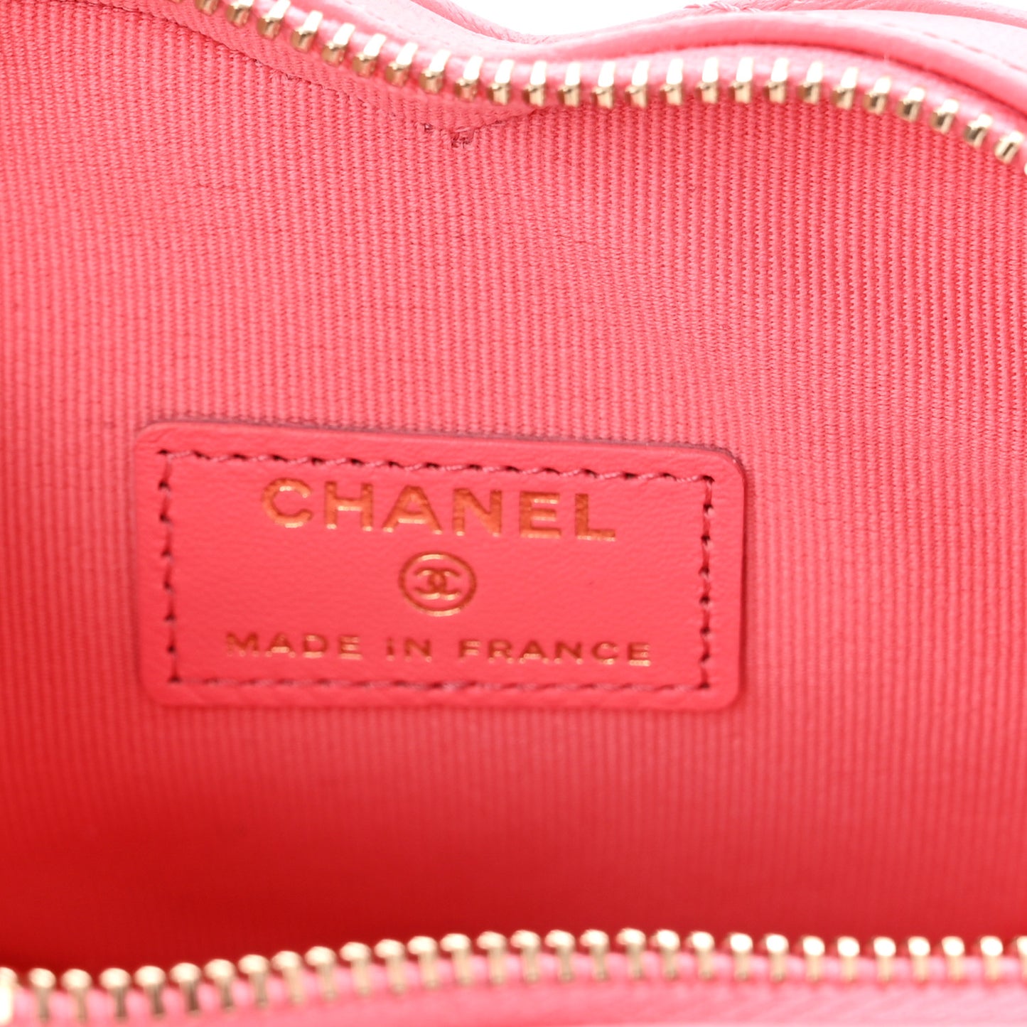 Lambskin Quilted CC In Love Heart Clutch With Chain Pink