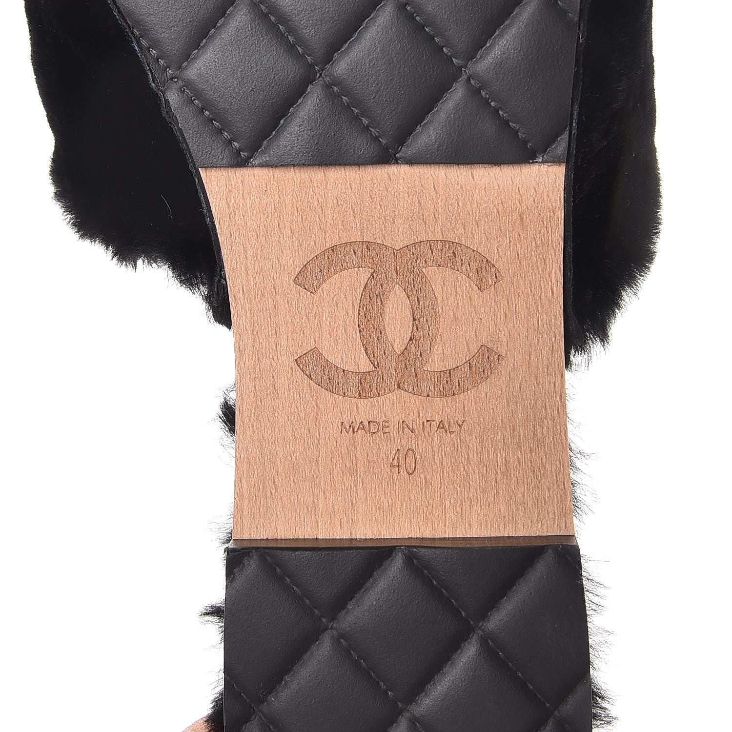 Chanel Rabbit Lambskin Fur Mules 40 Black 6 of 9