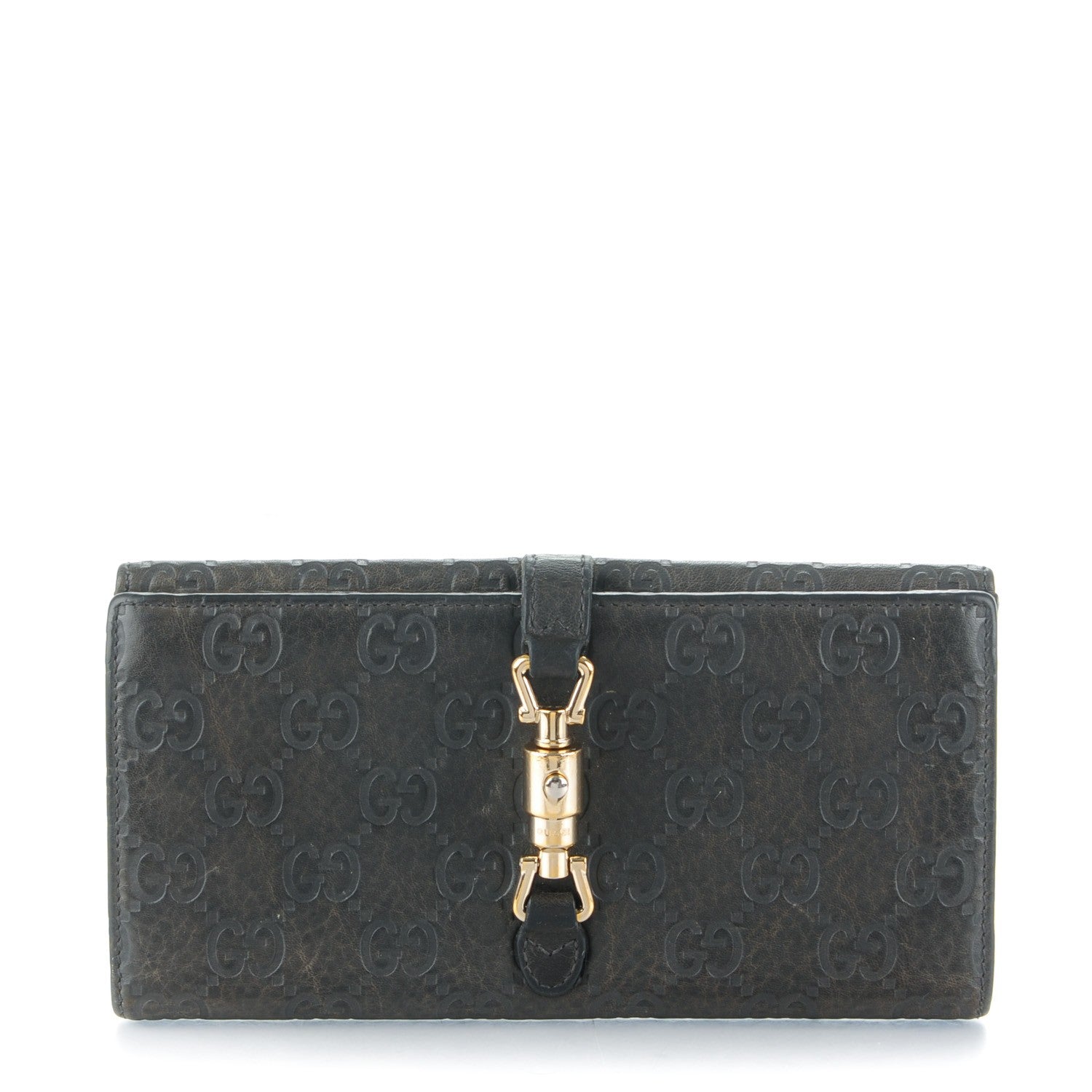 Gucci Guccissima Piston Lock Continental Wallet Grey 1 of 7