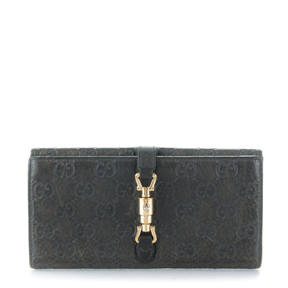 Gucci Guccissima Piston Lock Continental Wallet Grey 1 of 7