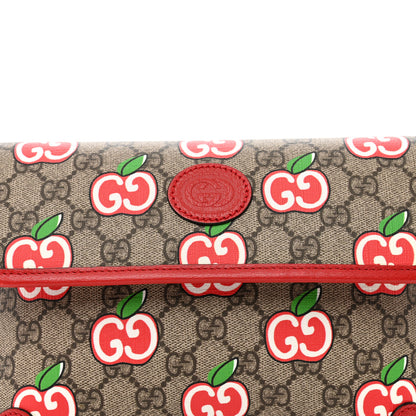 Gucci GG Supreme Monogram Apple Interlocking G Belt Bag Beige Multicolor Lobster Red 5 of 11