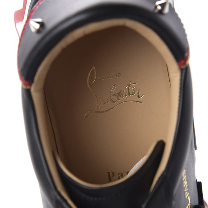 Christian Louboutin Calfskin Suede Patent Womens Loubishark Sneakers 41 Black Loubi Red 7 of 7