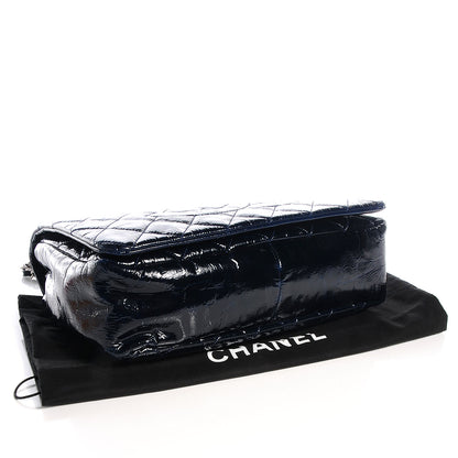 Chanel Patent Quilted XL Flap Navy Blue 4 of 9
