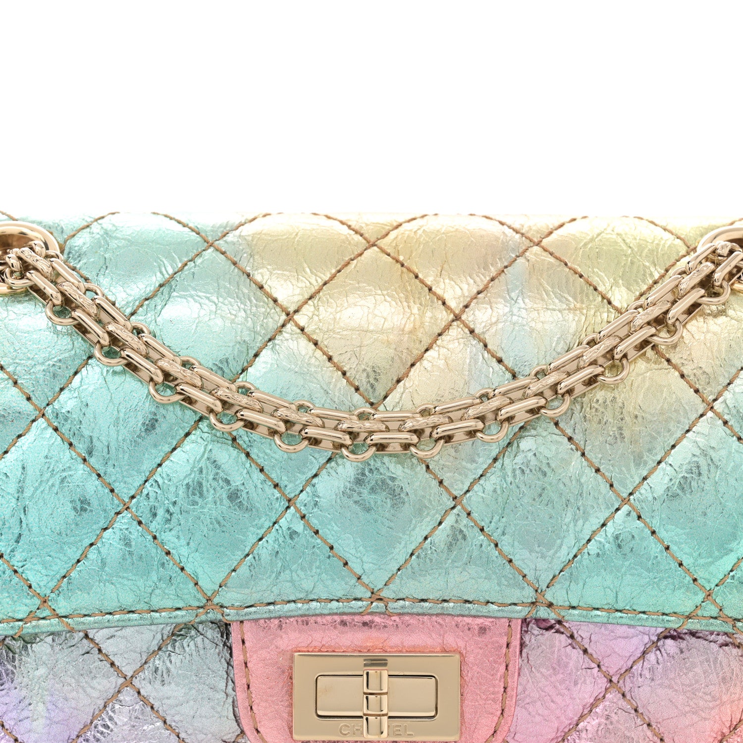 Chanel Metallic Goatskin Quilted Mini 2.55 Reissue Flap Multicolor 8 of 11