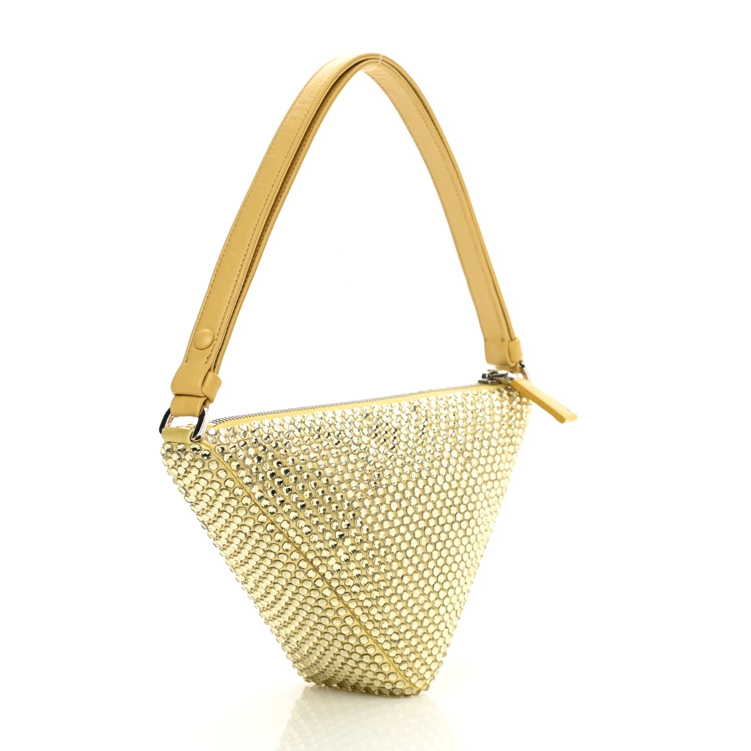 Prada Satin Crystal Triangle Pouch Ananas 3 of 12
