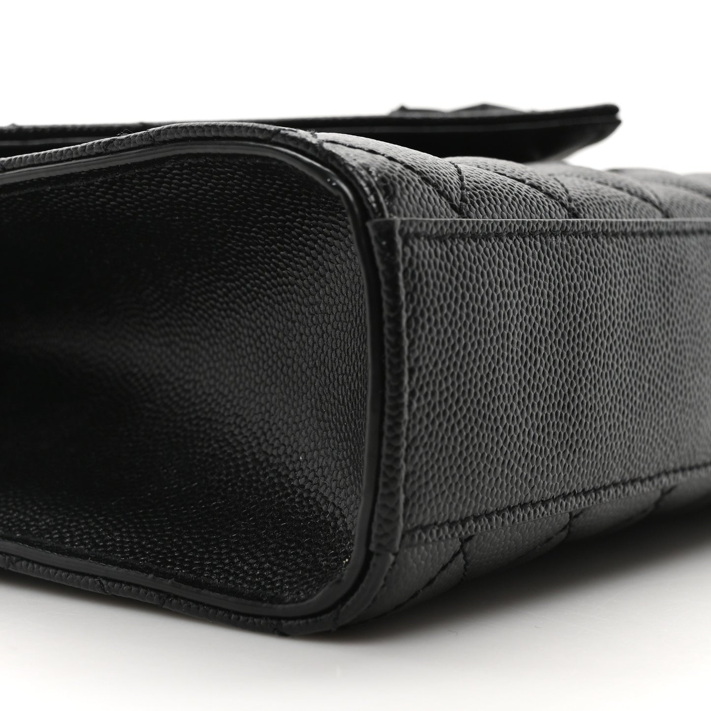 Grain De Poudre Textured Mixed Matelasse Triquilt Medium Monogram Monochrome Satchel Black