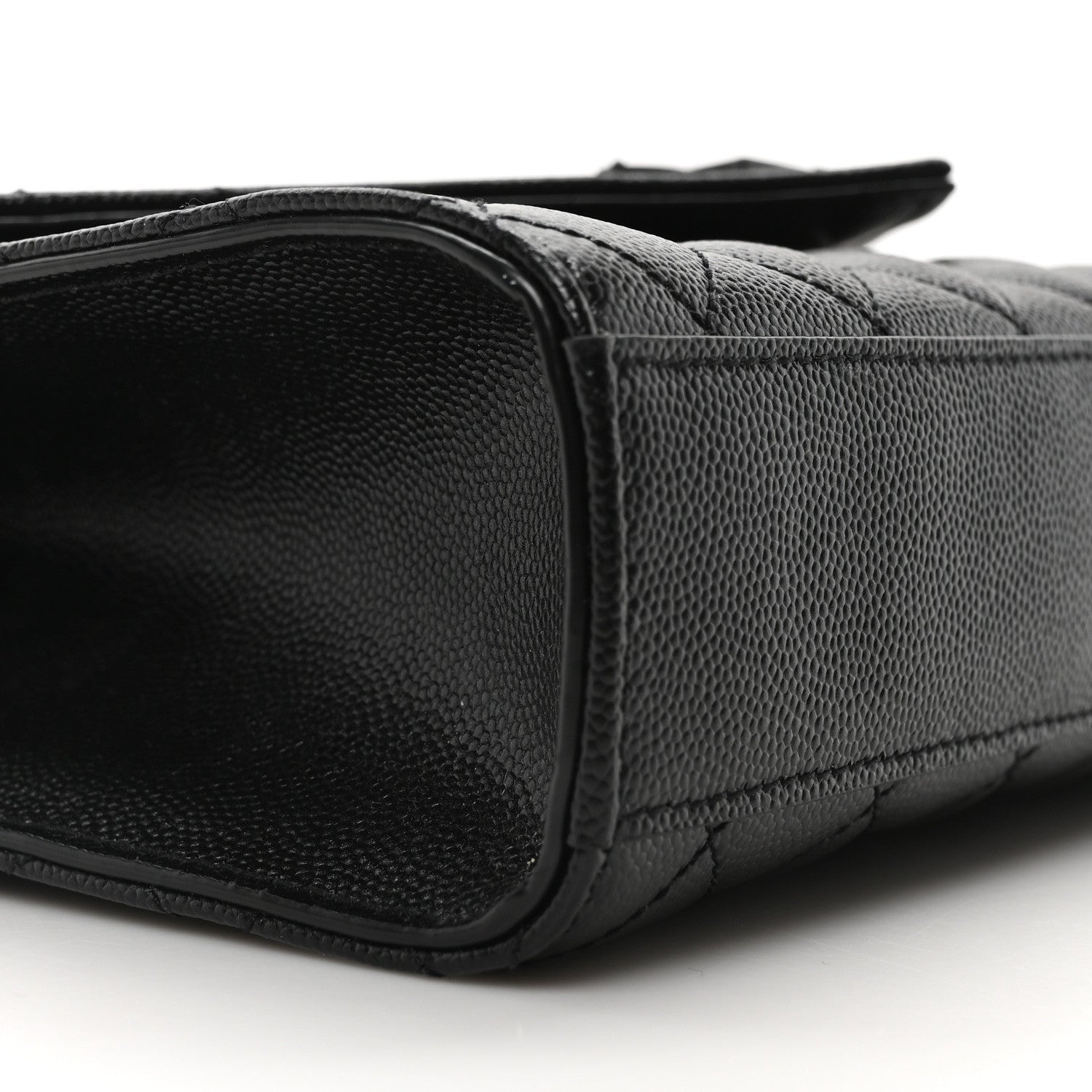 Saint Laurent Grain De Poudre Textured Mixed Matelasse Triquilt Medium Monogram Monochrome Satchel Black 17 of 22