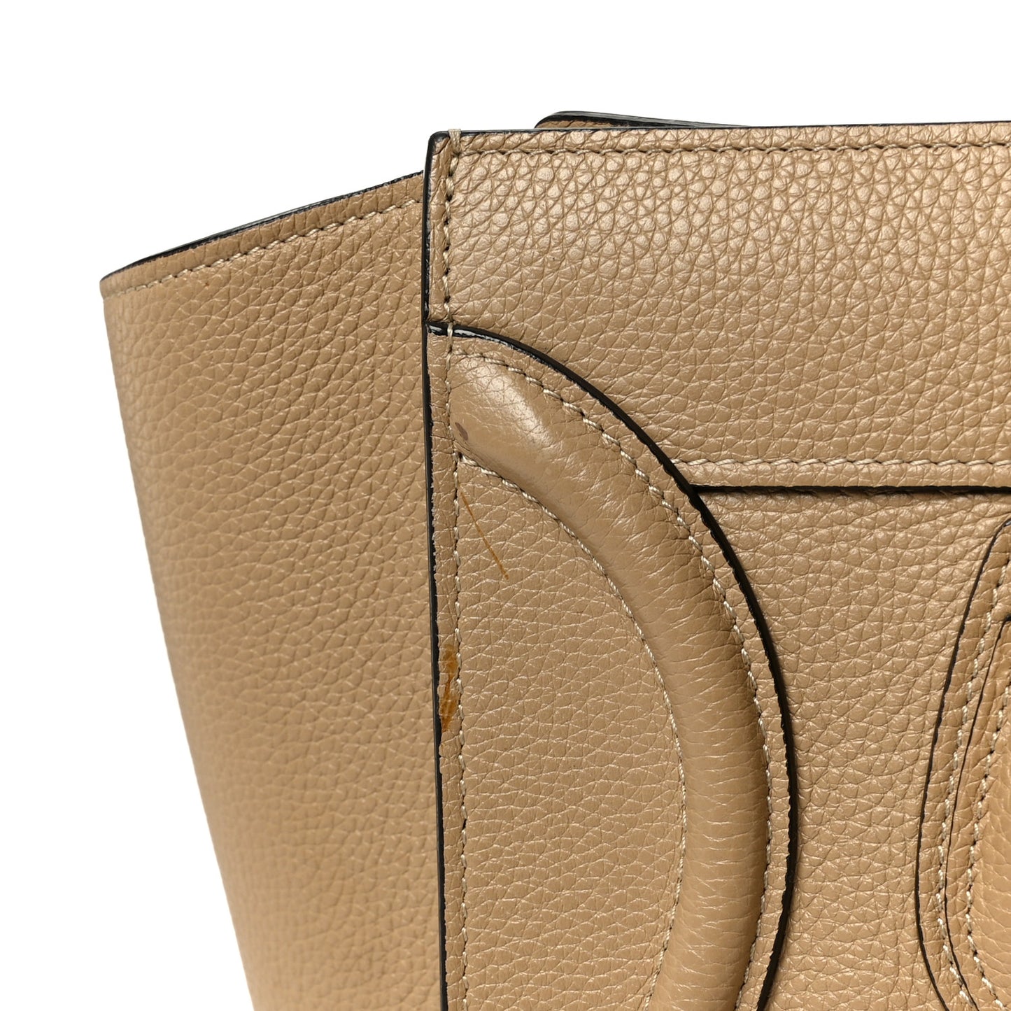 Drummed Calfskin Micro Luggage Dune