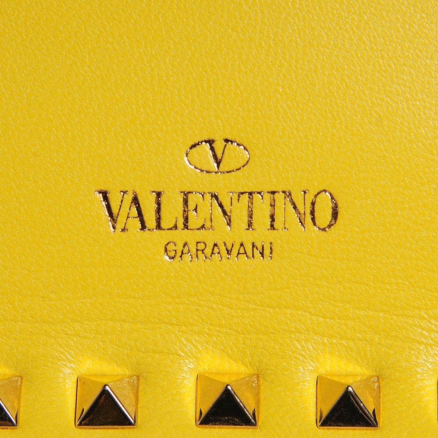 Nappa Rockstud Wristlet Clutch Naples Yellow