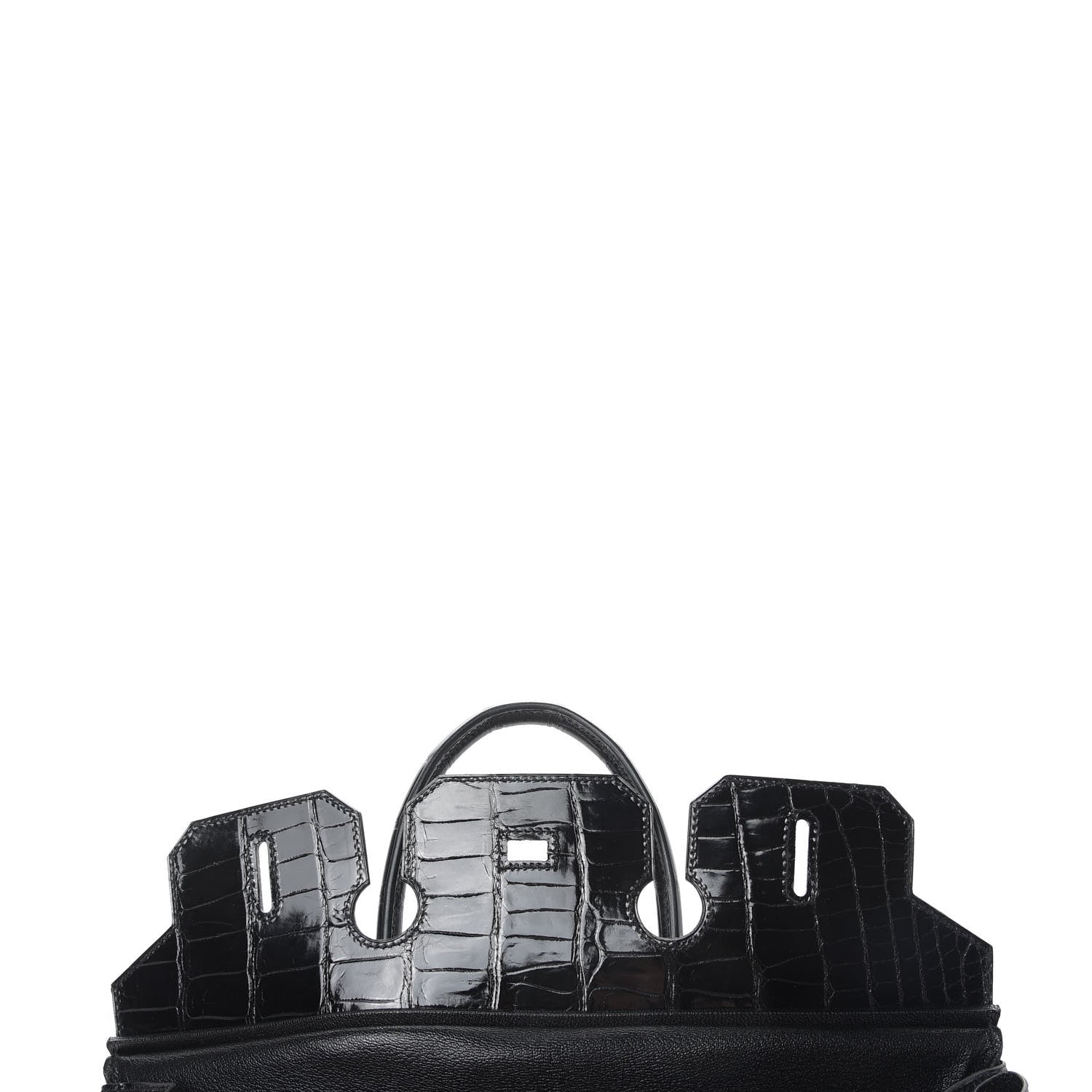 Hermes Shiny Porosus Crocodile Birkin 35 Black 15 of 41