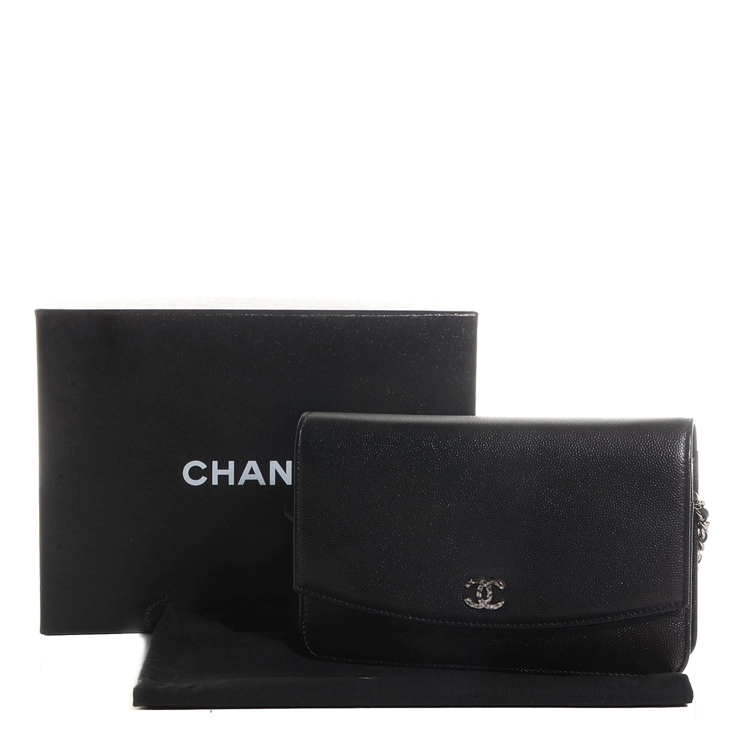 Chanel Caviar Sevruga Wallet On Chain WOC Black 9 of 9