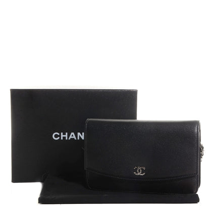 Chanel Caviar Sevruga Wallet On Chain WOC Black 9 of 9