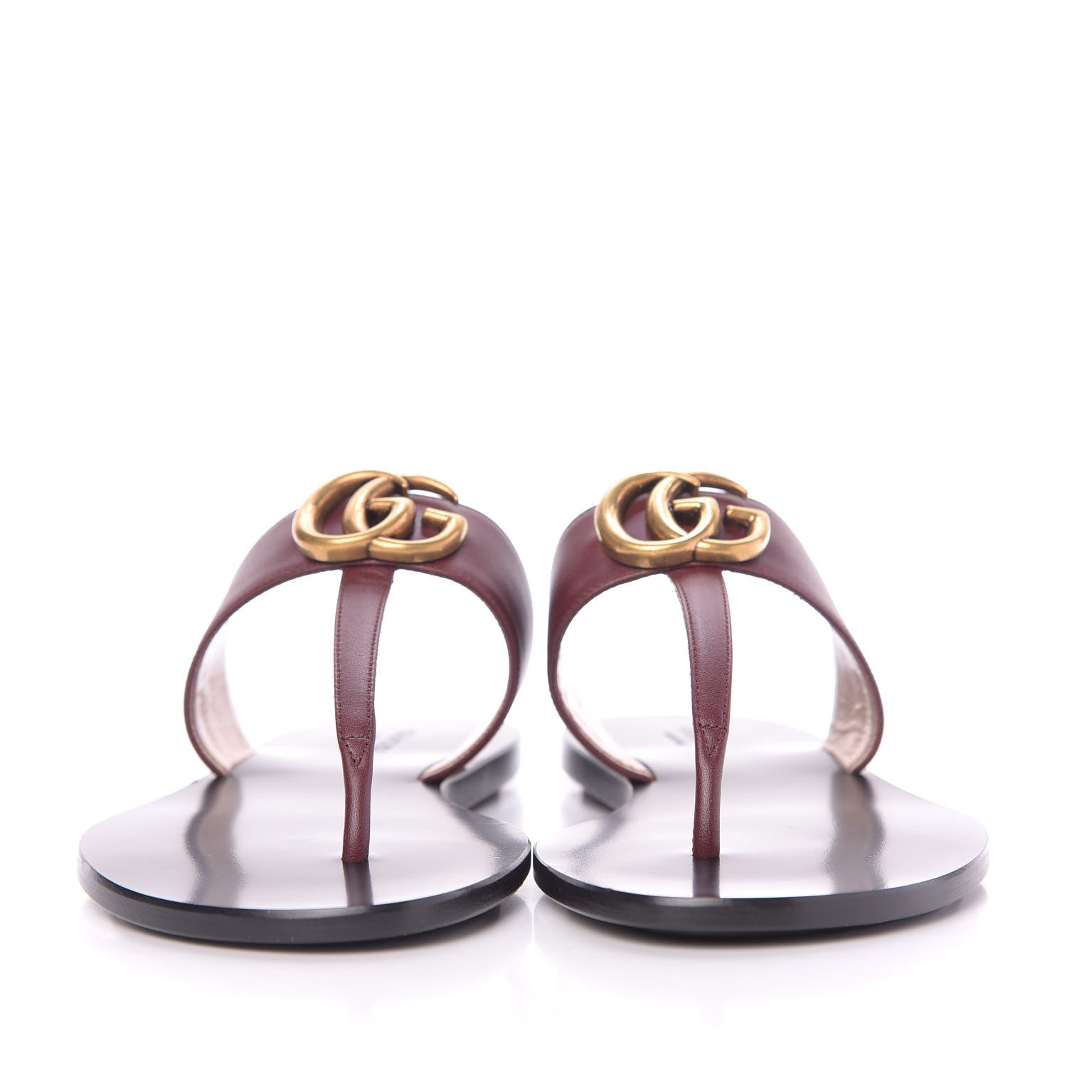Gucci Calfskin GG Marmont Thong Sandals 37 Vintage Bordeaux 3 of 10