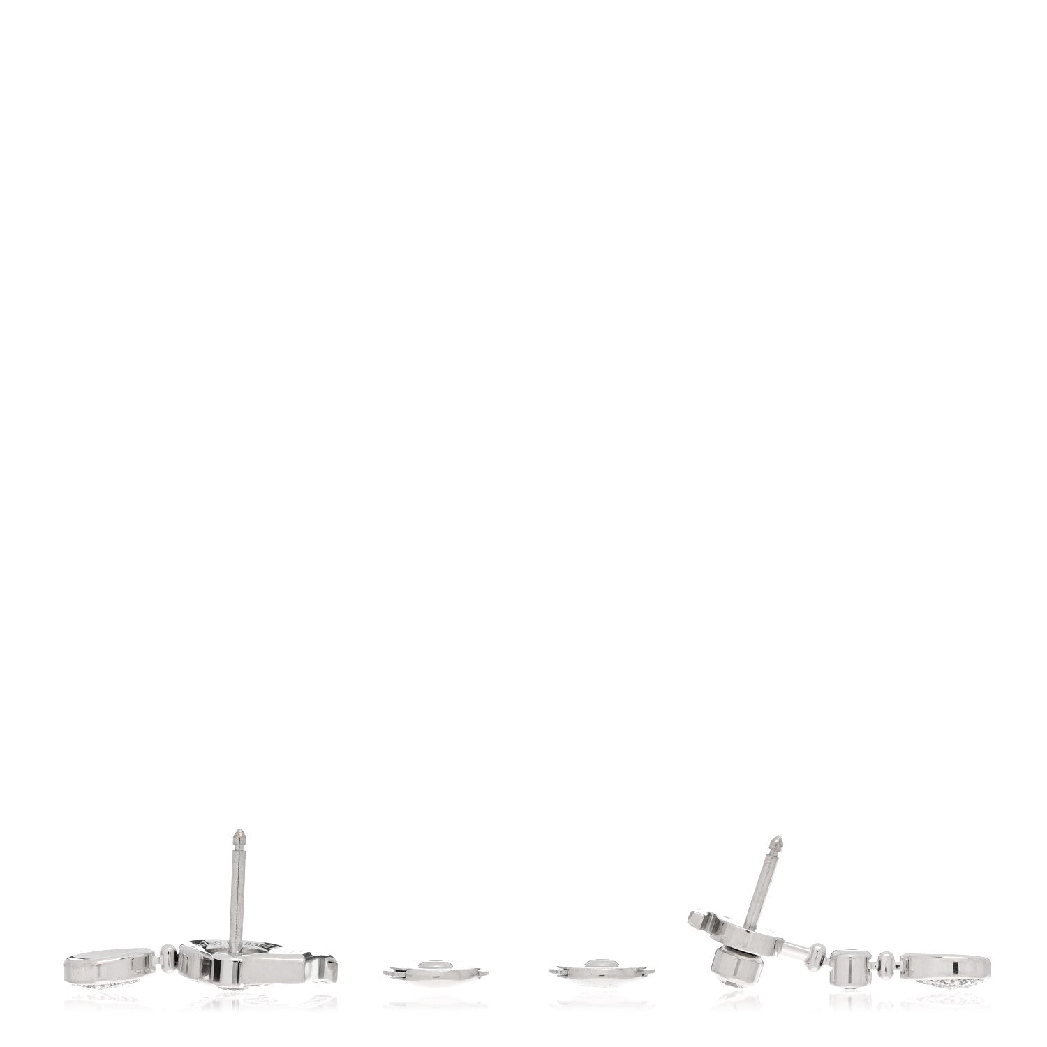 Chanel 18K White Gold Diamond No 5 Transformable Earrings 3 of 4