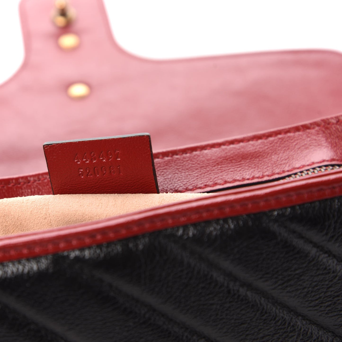 Vintage Effect Calfskin Matelasse Diagonal Small Torchon GG Marmont Shoulder Bag Black Romantic Cherry