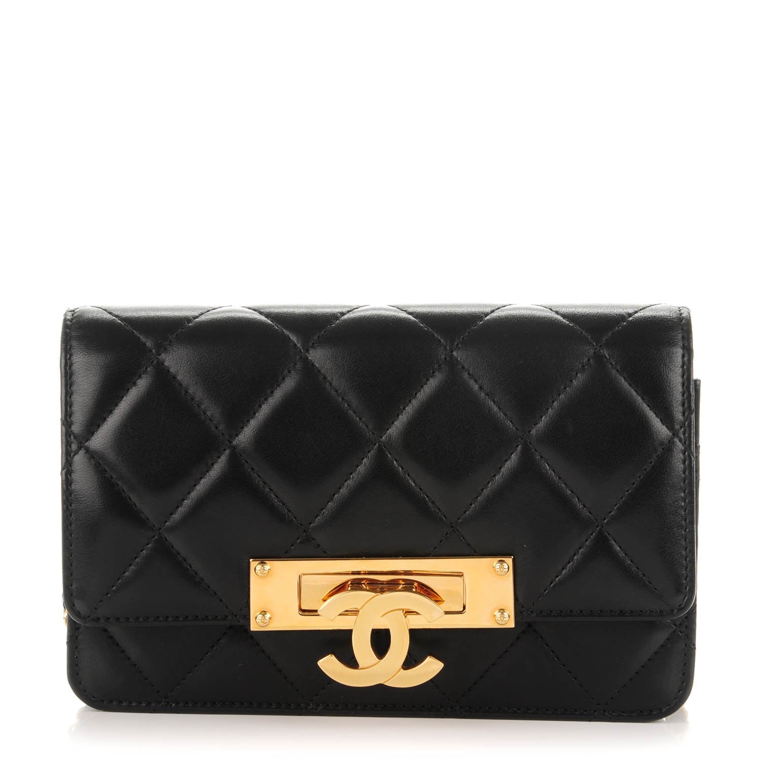 Chanel Lambskin Quilted Golden Class Wallet on Chain WOC Black 1 of 7