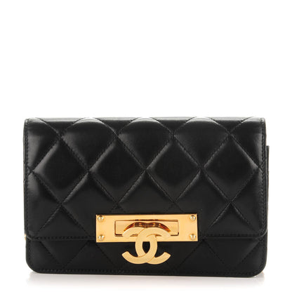 Chanel Lambskin Quilted Golden Class Wallet on Chain WOC Black 1 of 7