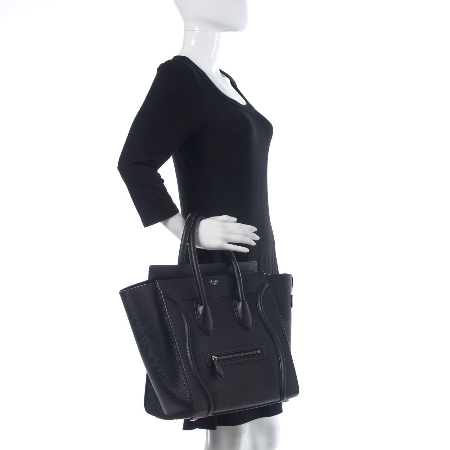 Drummed Calfskin Mini Luggage Black