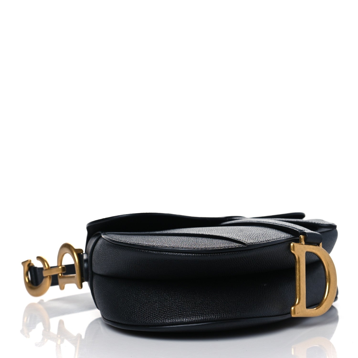 Christian Dior Grained Calfskin Saddle Bag Black 4 of 11