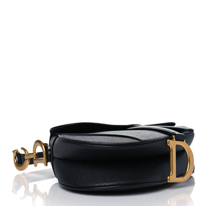 Christian Dior Grained Calfskin Saddle Bag Black 4 of 11