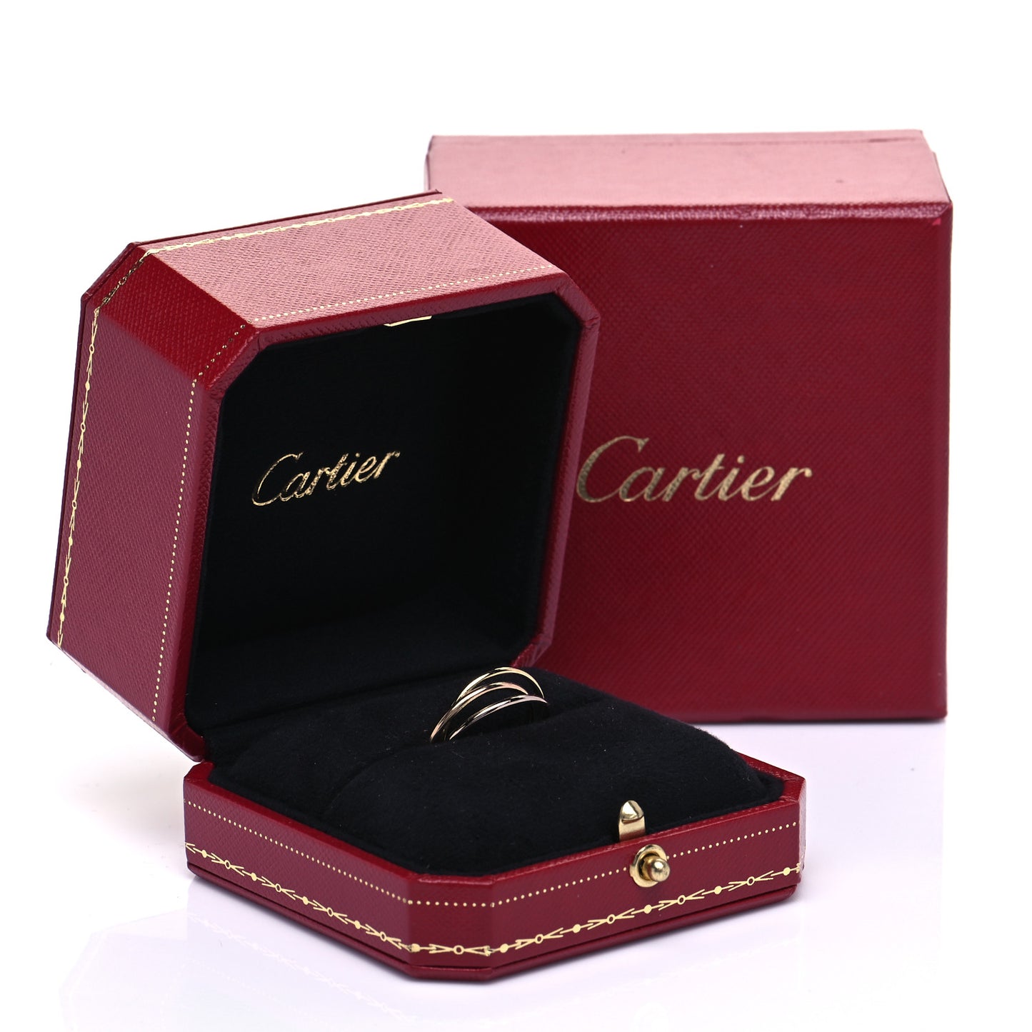 18K Pink Yellow White Gold Extra Small Cartier Trinity Ring 53 6.5