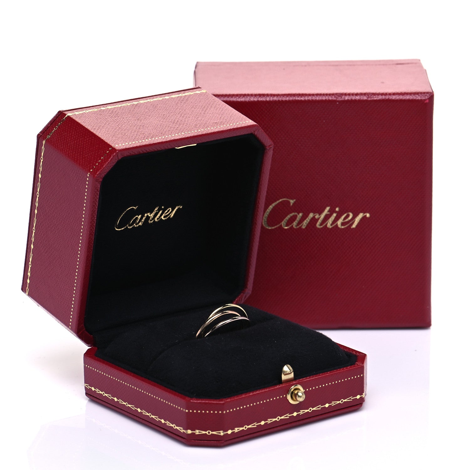 Cartier 18K Pink Yellow White Gold Extra Small Cartier Trinity Ring 53 6.5 5 of 5