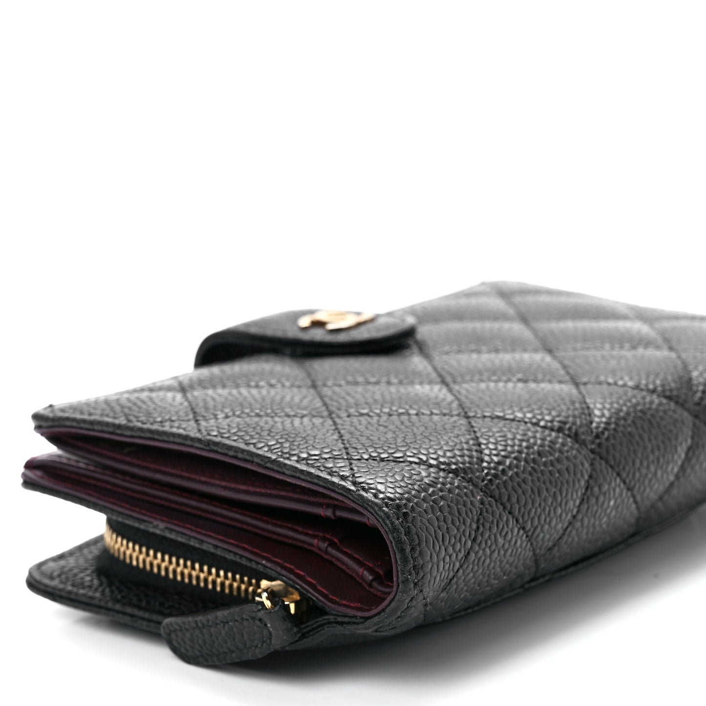 Caviar Quilted CC French Wallet Black
