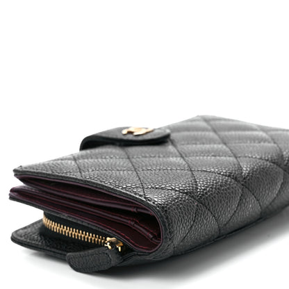 Chanel Caviar Quilted CC French Wallet Black 13 of 14