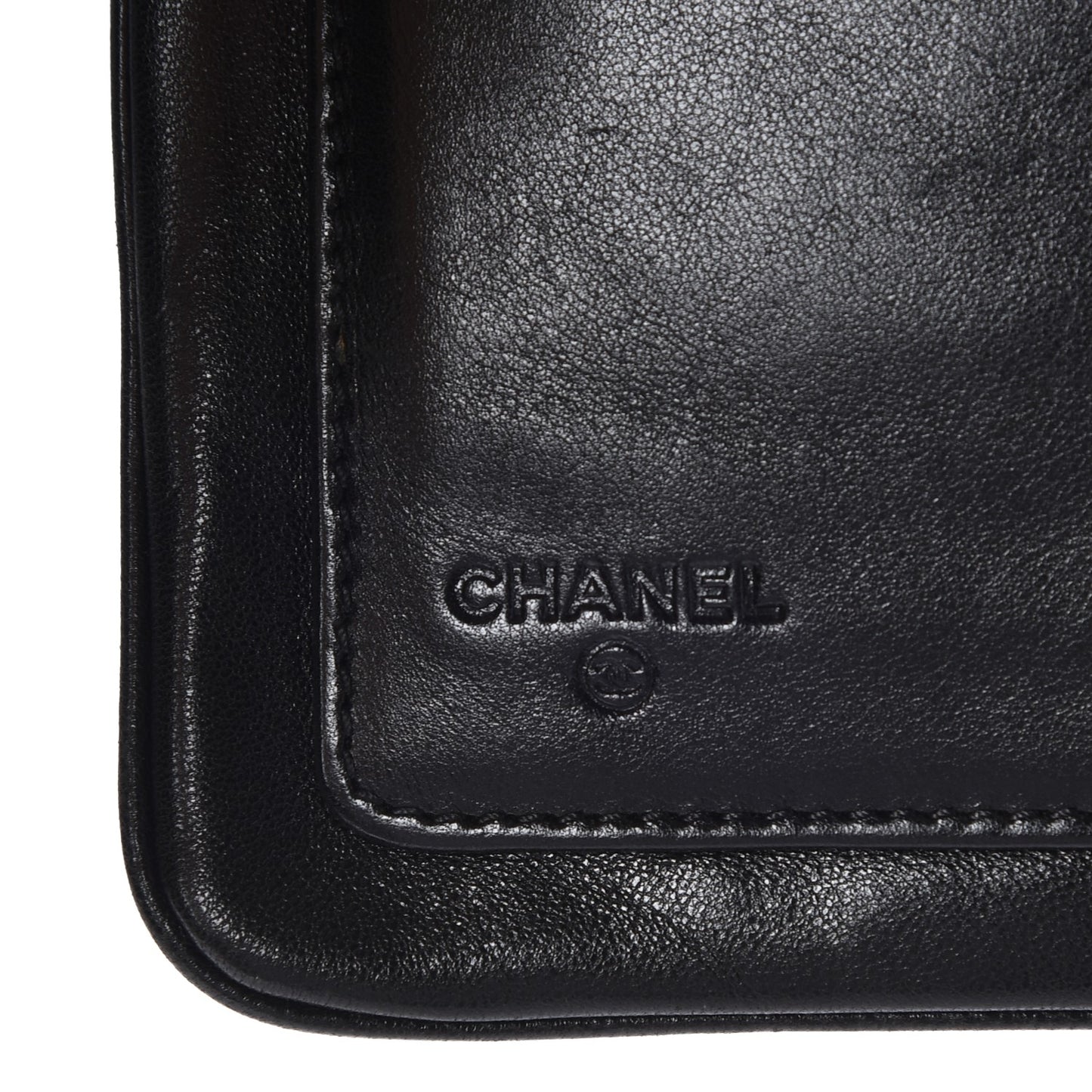 Lambskin Quilted Large Pocket Wallet Black