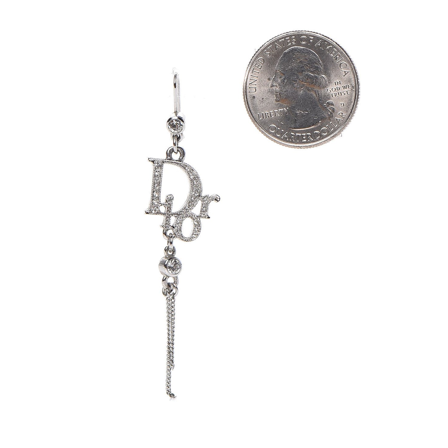 Crystal Signature Drop Earrings Silver