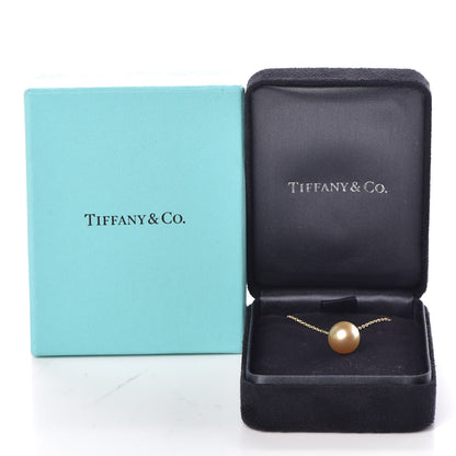 Tiffany 18K Yellow Gold Pearl Diamond South Sea Pearl Pendant Necklace 7 of 7