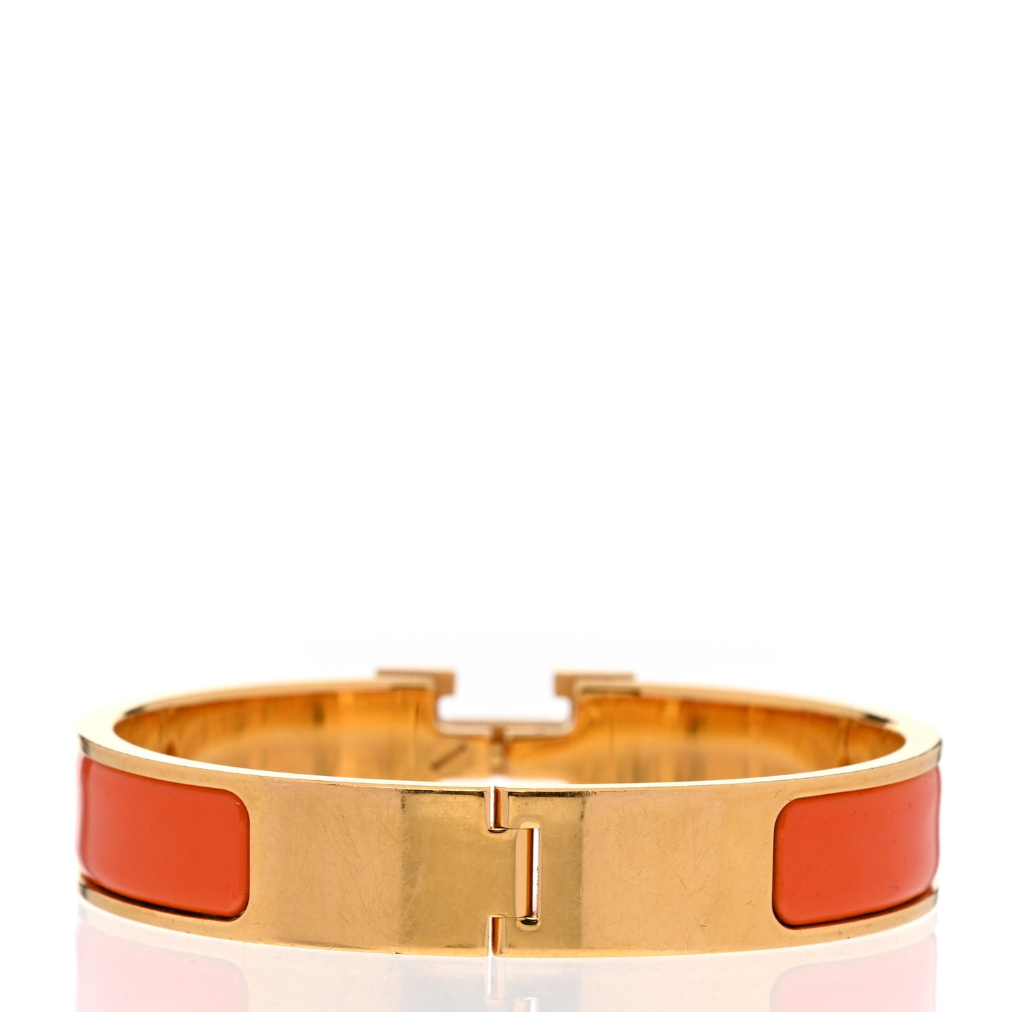 Enamel Narrow Clic Clac H Bracelet PM Orange