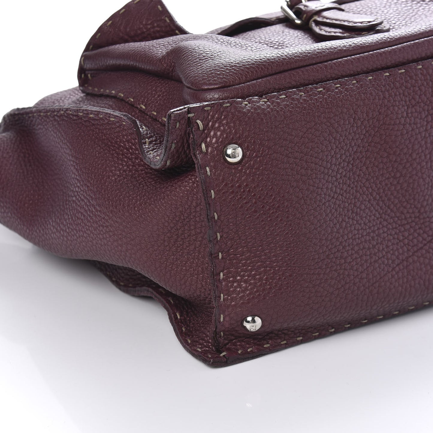 Calfskin Romano Selleria Pocket Tote Bordeaux
