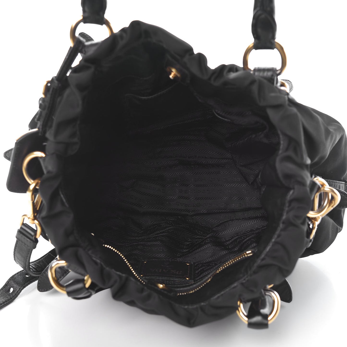 Tessuto Nylon Jacquard Logo Tote Black