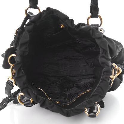 Prada Tessuto Nylon Jacquard Logo Tote Black 5 of 20