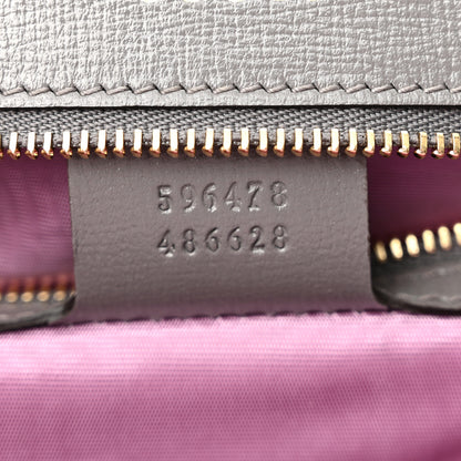 Gucci Textured Calfskin Silk Scarf Medium Torchon GG Ring Shoulder Bag Grey 7 of 10