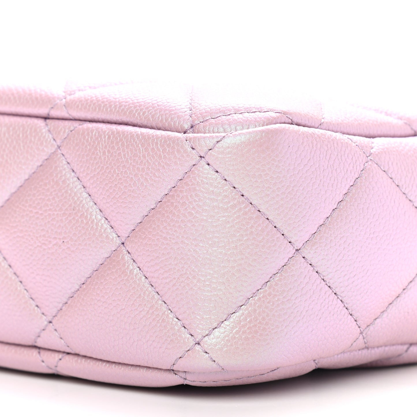 Iridescent Caviar Quilted Mini My Perfect Camera Case Pink