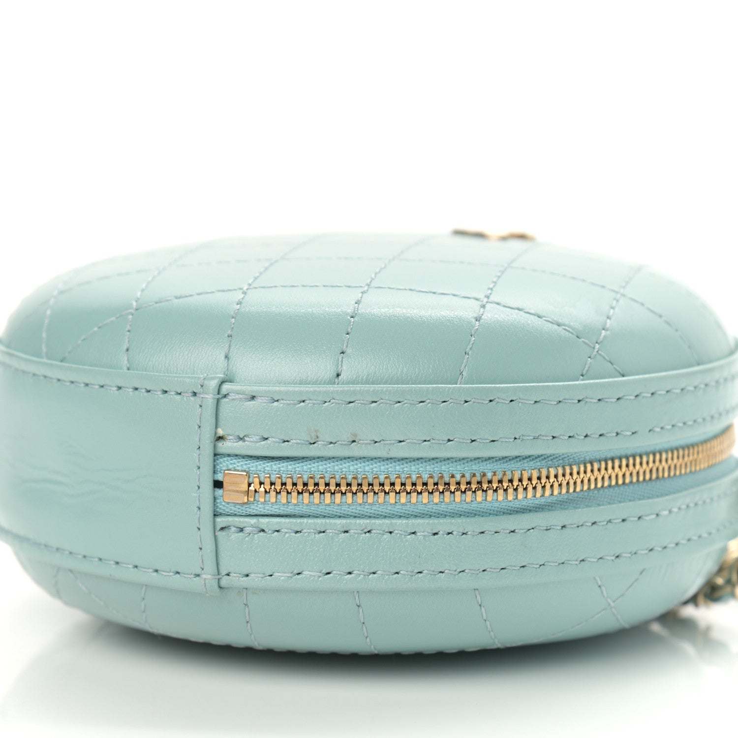 Chanel Iridescent Lambskin Round Clutch With Chain Light Blue 10 of 10