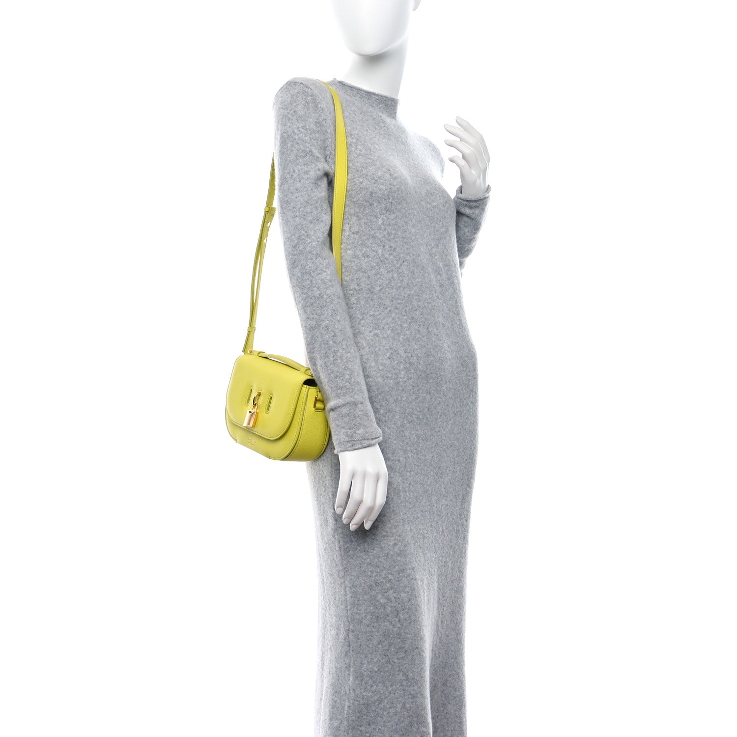Tom Ford Grained Calfskin Padlock Crossbody Bag Yellow 2 of 8